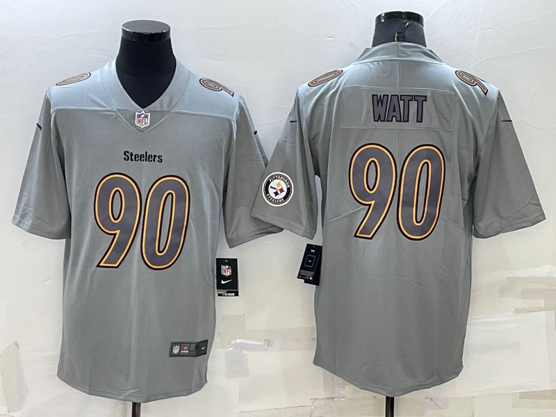 Men Pittsburgh Steelers 90 Watt Grey 2022 Nike Limited Vapor Untouchable NFL Jerseys